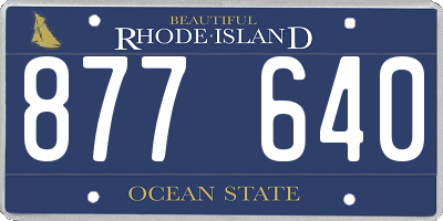 RI license plate 877640