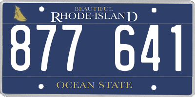 RI license plate 877641