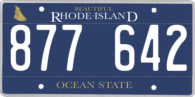 RI license plate 877642