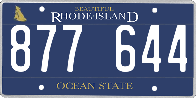 RI license plate 877644