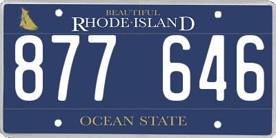 RI license plate 877646