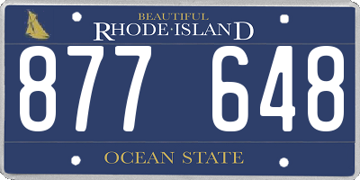 RI license plate 877648