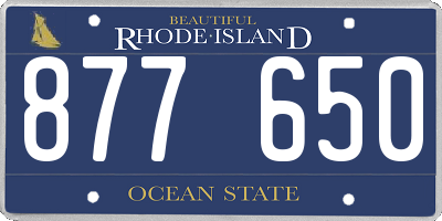 RI license plate 877650