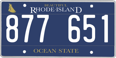 RI license plate 877651