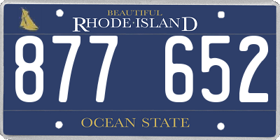 RI license plate 877652