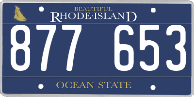 RI license plate 877653