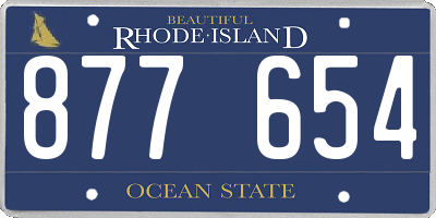 RI license plate 877654