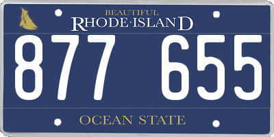 RI license plate 877655