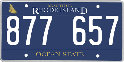 RI license plate 877657