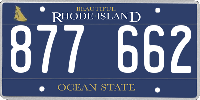 RI license plate 877662