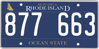 RI license plate 877663
