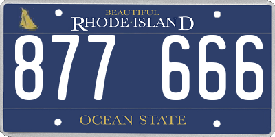 RI license plate 877666