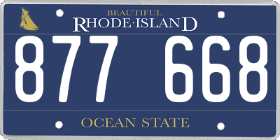 RI license plate 877668