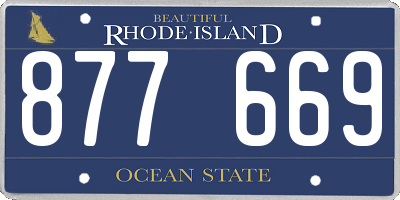 RI license plate 877669