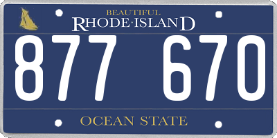 RI license plate 877670