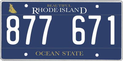 RI license plate 877671