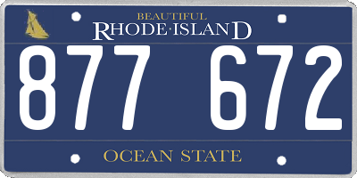 RI license plate 877672