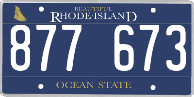 RI license plate 877673