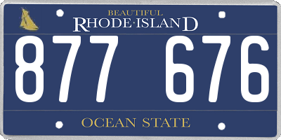 RI license plate 877676