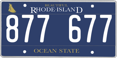 RI license plate 877677