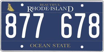 RI license plate 877678