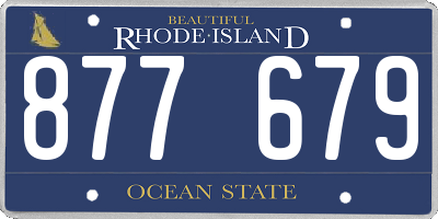 RI license plate 877679