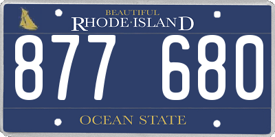RI license plate 877680