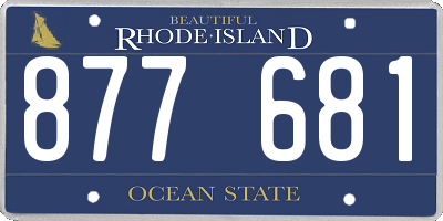RI license plate 877681