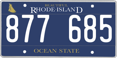 RI license plate 877685