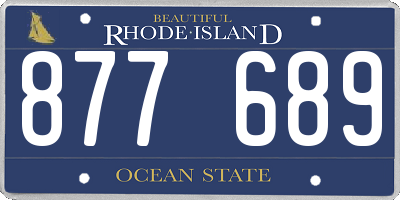 RI license plate 877689