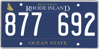 RI license plate 877692
