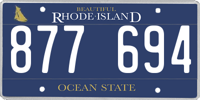 RI license plate 877694