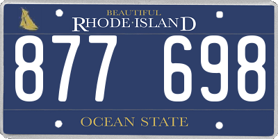 RI license plate 877698