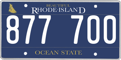 RI license plate 877700