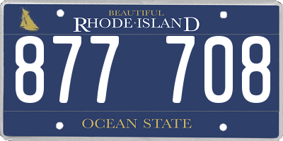 RI license plate 877708