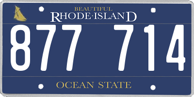 RI license plate 877714
