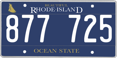 RI license plate 877725