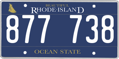 RI license plate 877738