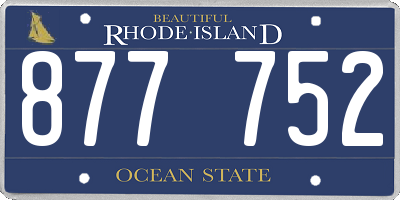 RI license plate 877752