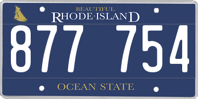 RI license plate 877754