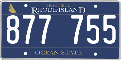 RI license plate 877755