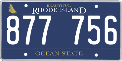 RI license plate 877756