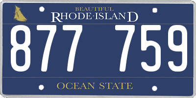 RI license plate 877759