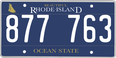 RI license plate 877763
