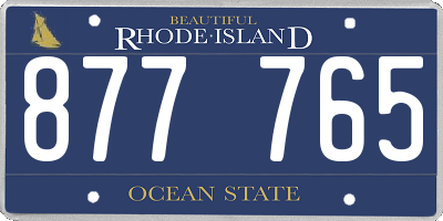 RI license plate 877765