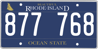 RI license plate 877768