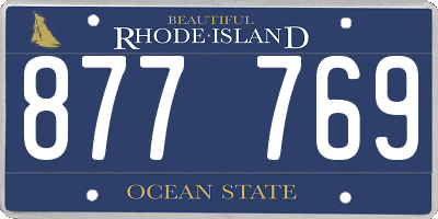 RI license plate 877769