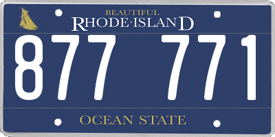 RI license plate 877771