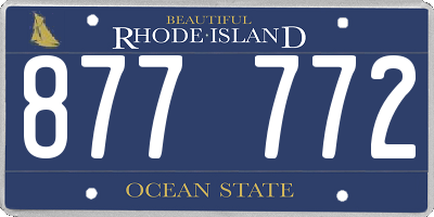 RI license plate 877772