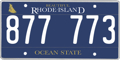 RI license plate 877773